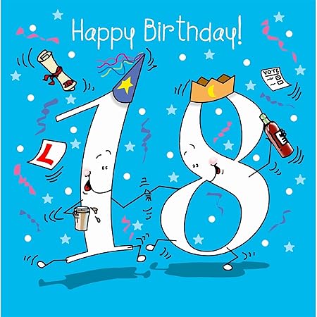 Buon Compleanno 18 Oggi Biglietto Di Auguri Di Sesso Maschile Amazon It Casa E Cucina
