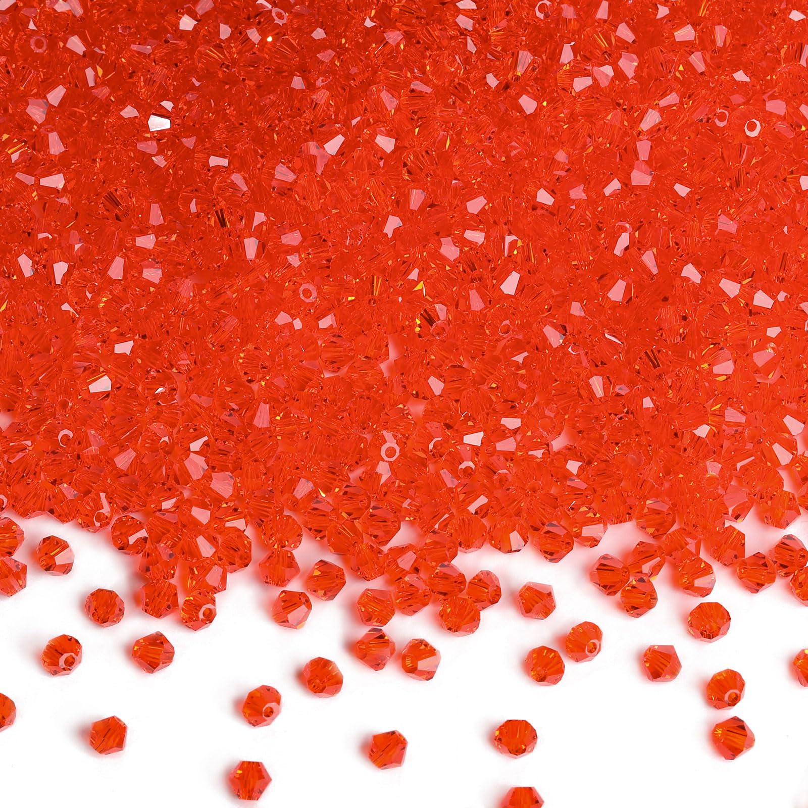 DoDoBeads 720 Pcs 4mm Bicone Crystal Light Red Glass Beads for Bracelet and Jewellery Making, Small Beads for Friendship Bracelets