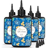 Bsrezn 400g UV Resin Hard, Crystal Clear UV Epoxy Resin for Jewelry Making and Crafting (100g x 4)