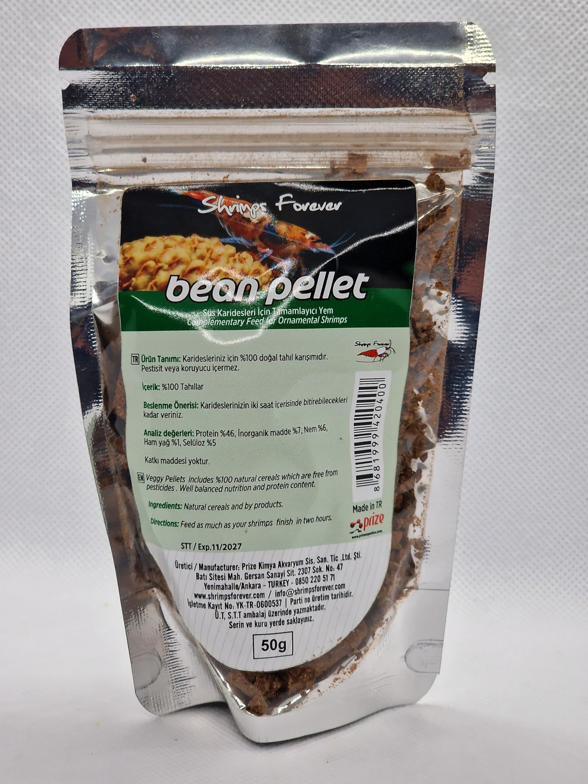 Bean Pellet Shrimp Forever | 50g - Snowflake Cereals | Everything for optimal growth from an early age of your shrimp
