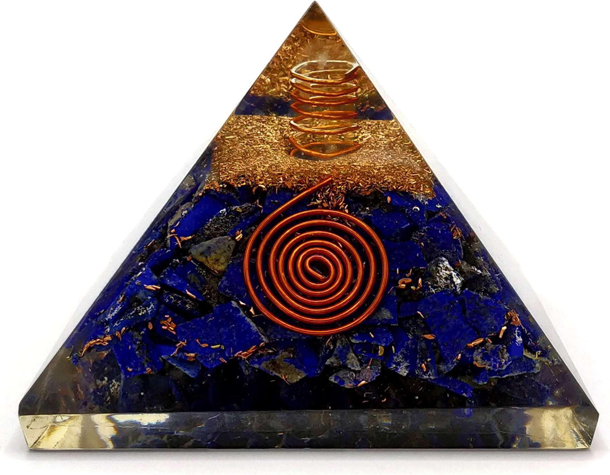 NewAgeHealings Lapis Lazuli Crystal Orgonite Pyramids | Organite Crystal Pyramids for Positive Energy (Organite Pyramid EMF Protection)