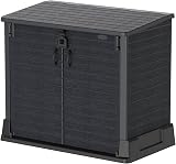 Duramax Cedargrain StoreAway 850L Plastic Garden Storage Shed Dark Grey
