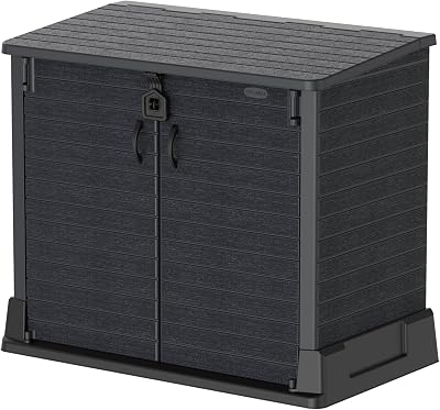 Duramax Cedargrain StoreAway 850L Plastic Garden Storage Shed Dark Grey