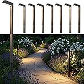 Lawyettle Low Voltage Pathway Lights, 4.5W LED Landscape Lighting, 4000K, 12-24V AC/DC, IP65 Waterproof, Aluminum, Black, 8 P