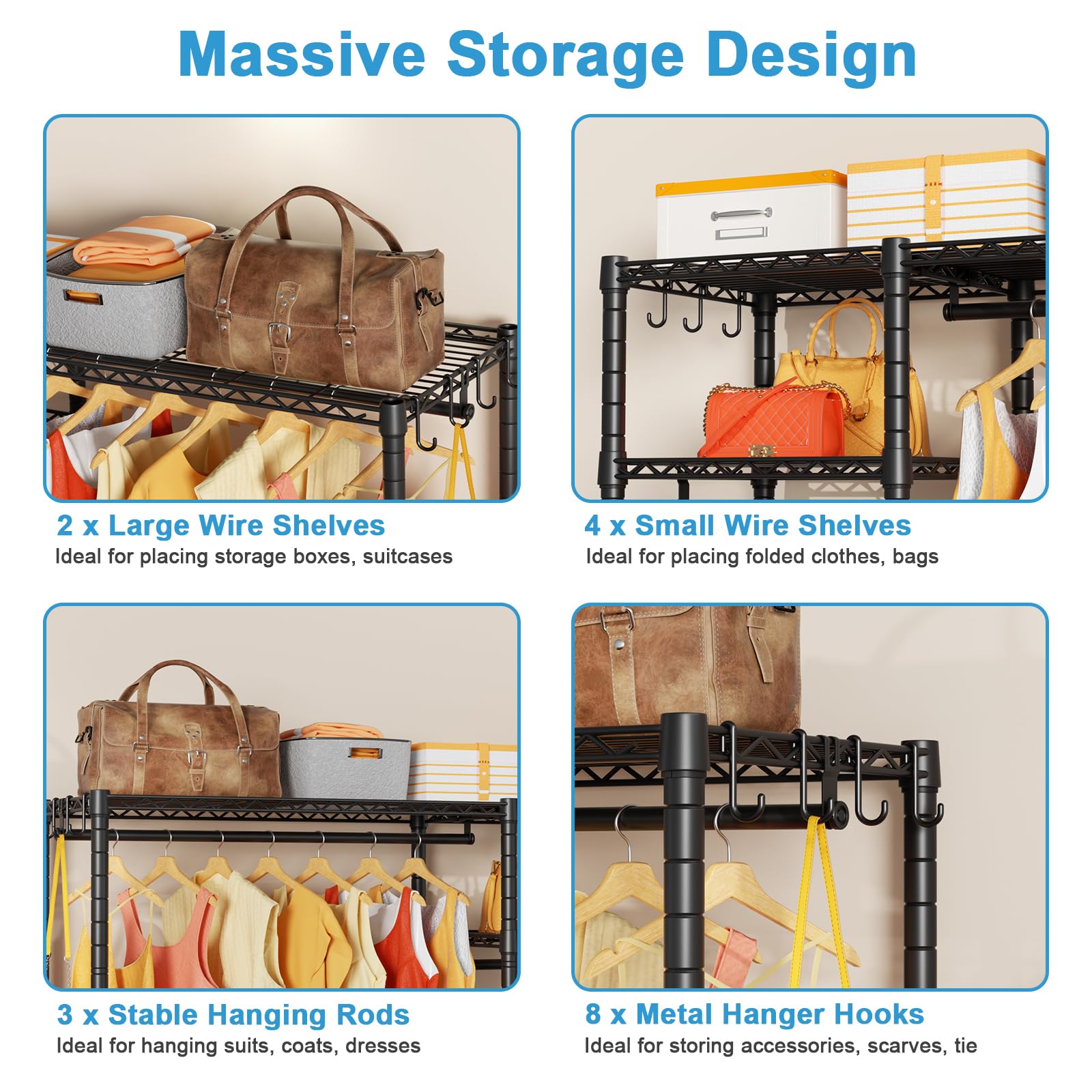 Mua F7 Garment Rack Heavy Duty Clothes Rack, Clothing Racks for Hanging ...