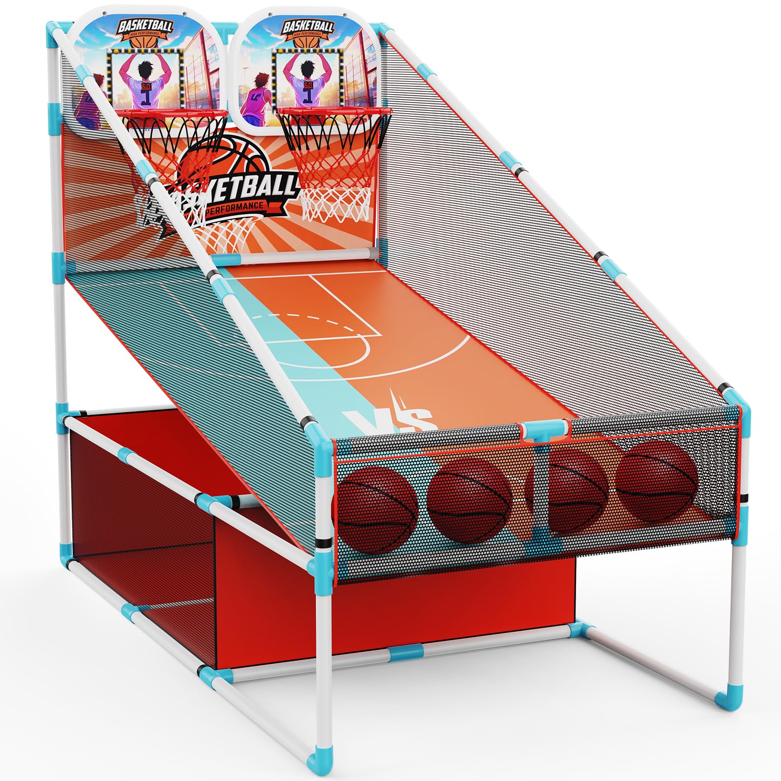 Photo 1 of 2-Player Arcade Basketball Game Set,Upgraded Indoor Hoop with LED Light Electronic Scoreboard 4 Balls,Carnival Games Sports Toys Kids 3-12 for Home Party Backyard Outdoor Boys Girls Toddlers Gifts