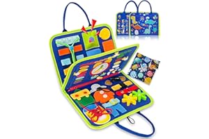Exorany Busy Board Montessori Toys for 1 2 3 4 Year Old Boys & Girls Birthday Gifts, Sensory Toys for Toddlers 1-3, Educational Travel Toys, Preschool Activities for Learning Fine Motor Skills