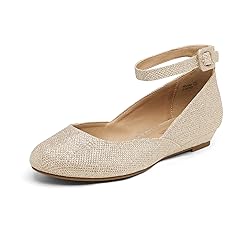 DREAM PAIRS Womens Low Wedge Ankle Strap Casual