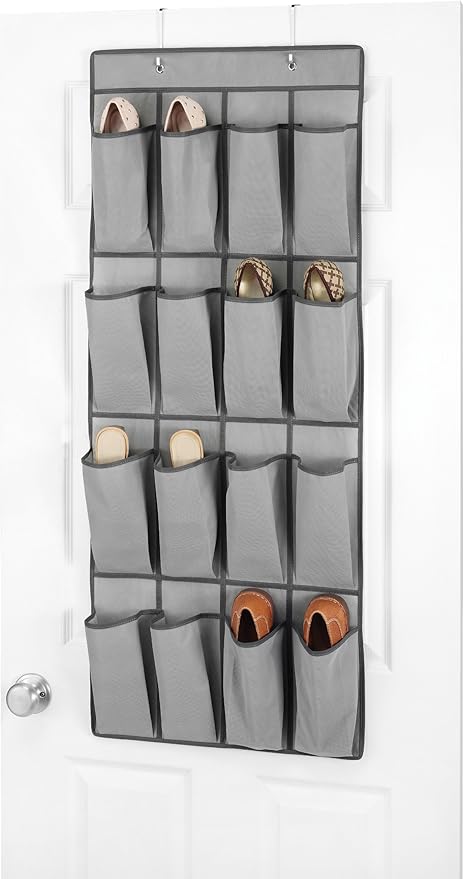 Amazon Com Whitmor 16 Pocket Otd Shoe Organizer Gray Home Kitchen