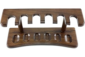 SKYWAY PRODUCTS Skyway 6 Pipe Wood Tobacco Pipe Stand Rack Holder - Walnut Brown