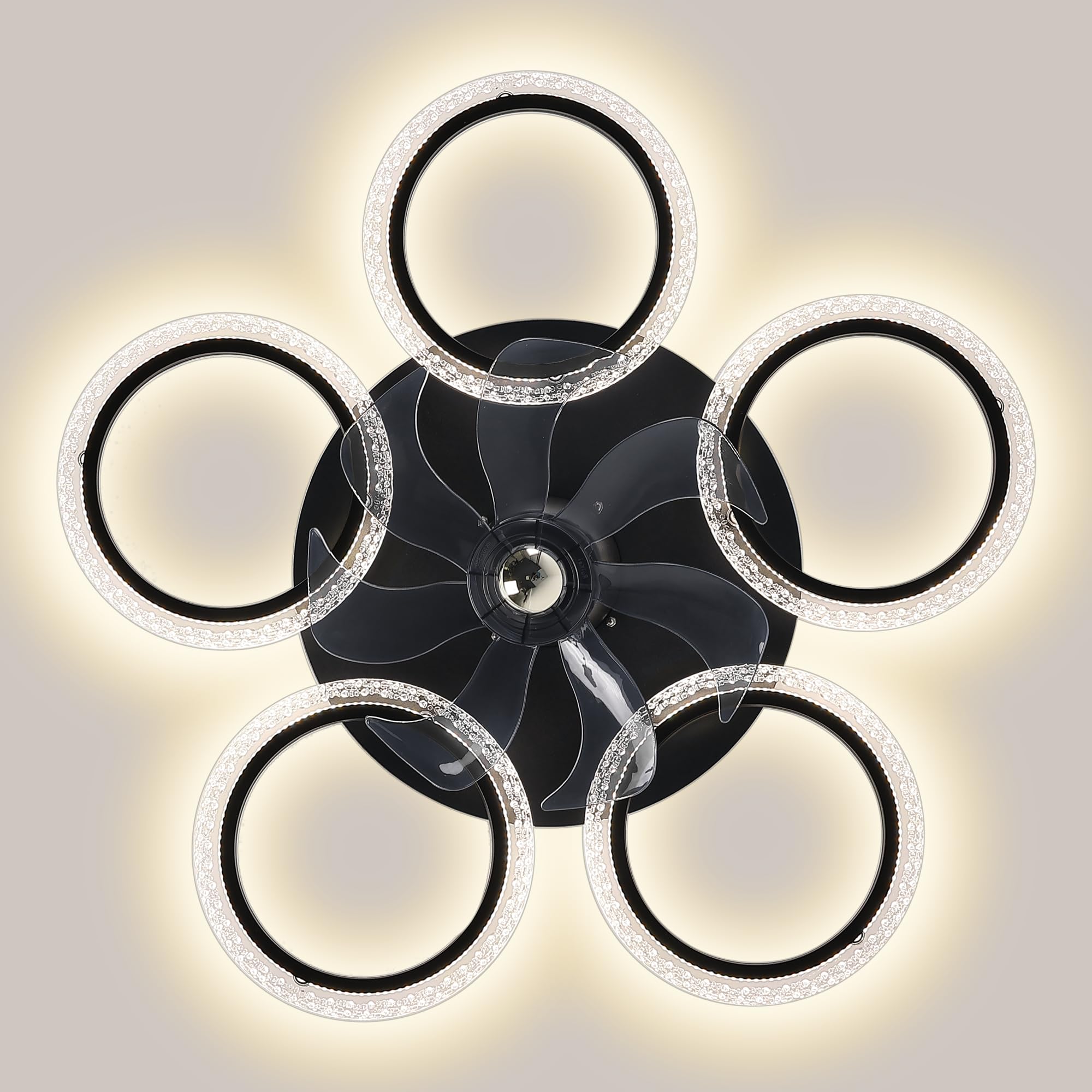 KINGTORO 30IN Flush Mount Ceiling Fans with Lights