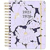 kate spade new york Daily Planner 2025-2026 Large Agenda August 2025-December 2026, Hardcover Weekly and Monthly Spiral Planner with Stickers (Coastal Garden)