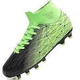 Hanani Boys Girls Soccer Cleats for Kids Football Shoes High Top Training Youth Football Cleats Outdoor/Indoor Athletic Turf Shoes