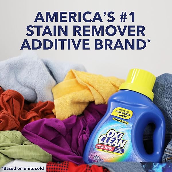 OXICLEAN COLOR BOOST LAUNDRY BRIGHTENER AND STAIN REMOVER LIQUID FRESH SCENT, 45 FL OZ