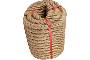 BALAVA Manila Rope 1in x 50ft,Natural Hemp Rope Thick Rope,Large Decorative Hemp Rope Nautical Rope,Twisted Manila Rope Great for Gardening,Railings,Hammock Nautical