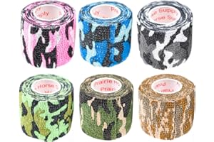 Prairie Horse Supply Vet Wrap Tape Bulk (Assorted Camo Colors) (6 Pack) (2 Inches Wide) Vet Wrap Medical First Aid Tape Self Adhesive Adherent for Ankle Wrist Sprains and Swelling