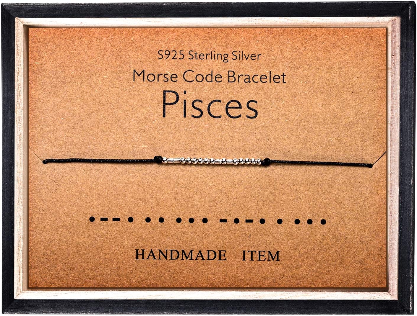 Morse Code Bracelet 925 Sterling Silver Beads on Silk Cord Secret Message Pisces Zodiac bracelet Gift Jewelry for her