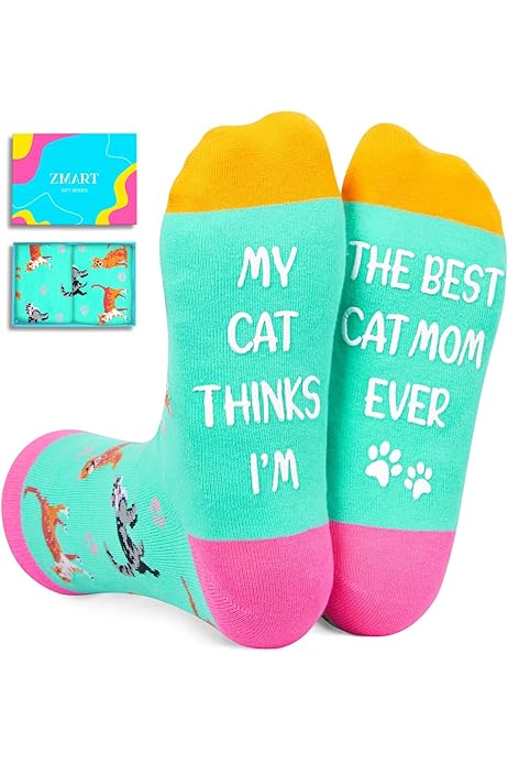 Calcetines Divertidos Para Amantes De Los Gatos - ¡Incluyen Llavero Y Tarjeta!