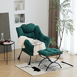 Furlide Lazy Chair with Ottoman, Modern Chair with
