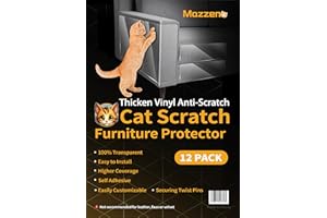 MAZZEN Cat Scratch Couch Furniture Protector: Thickened Protectors Sofa Guard from Cats Scratching - 12 Pack Clear Plastic Sticky Cover Anti Scratch Protection for Couches from Pet Claw