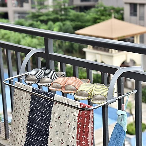 Amazon Co Jp 桜縁 洗濯物干し 収納 ハンガー 物干しラック タオル干し ベランダ用 洗濯ハンガー 移動ラック 調節可能 ステンレス製 50 33 15 Cm ホーム キッチン