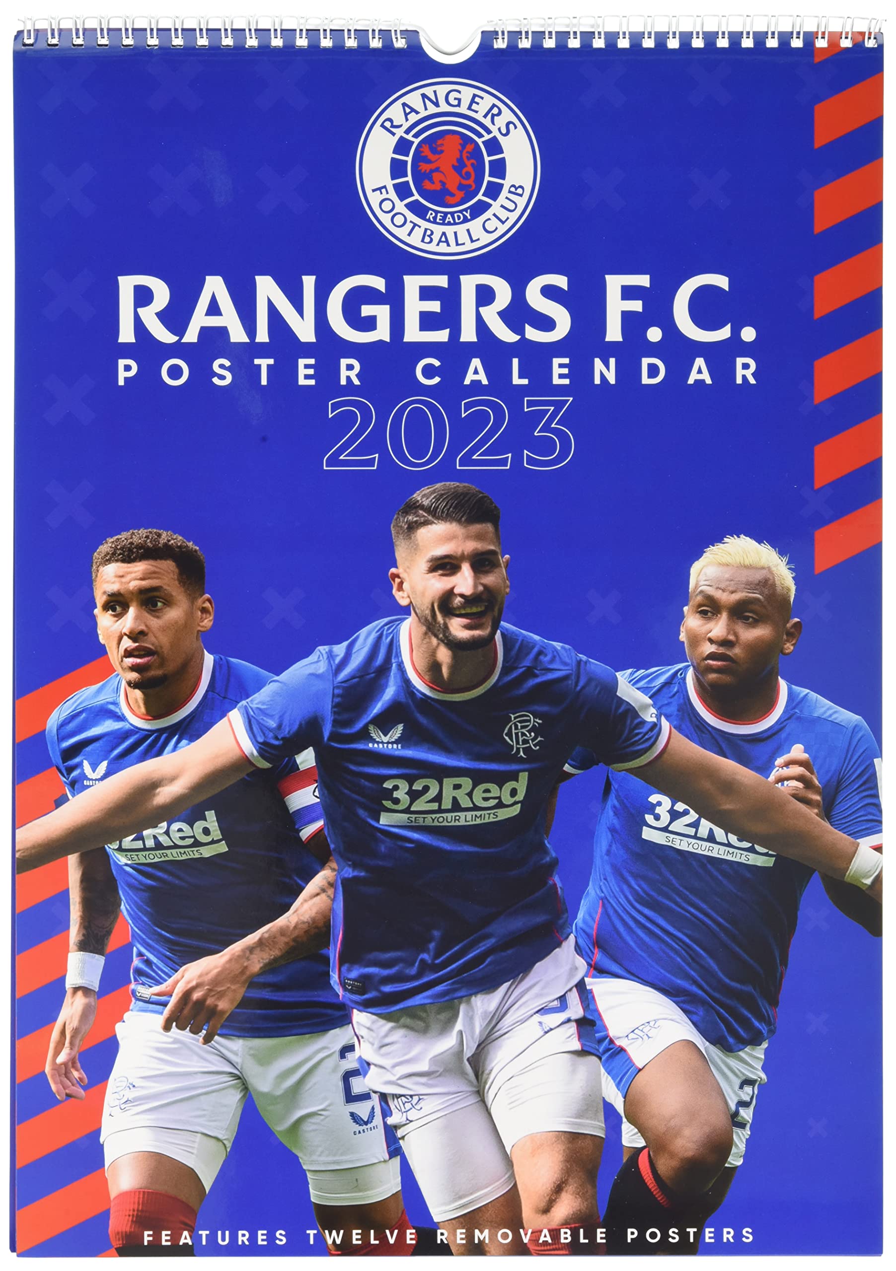 Rangers FC Calendar 2023 - Month to a View Poster Calendar 30cm x 42cm - Official Merchandise