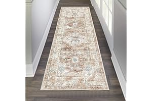 Pauwer Hallway Runner Rug 2'x6', Boho Washable Runner Rugs with Rubber Backing, Non Slip Carpet Runner for Hallways, Farmhouse Rug Runners for Kitchen Laundry Room Entryway Bathroom