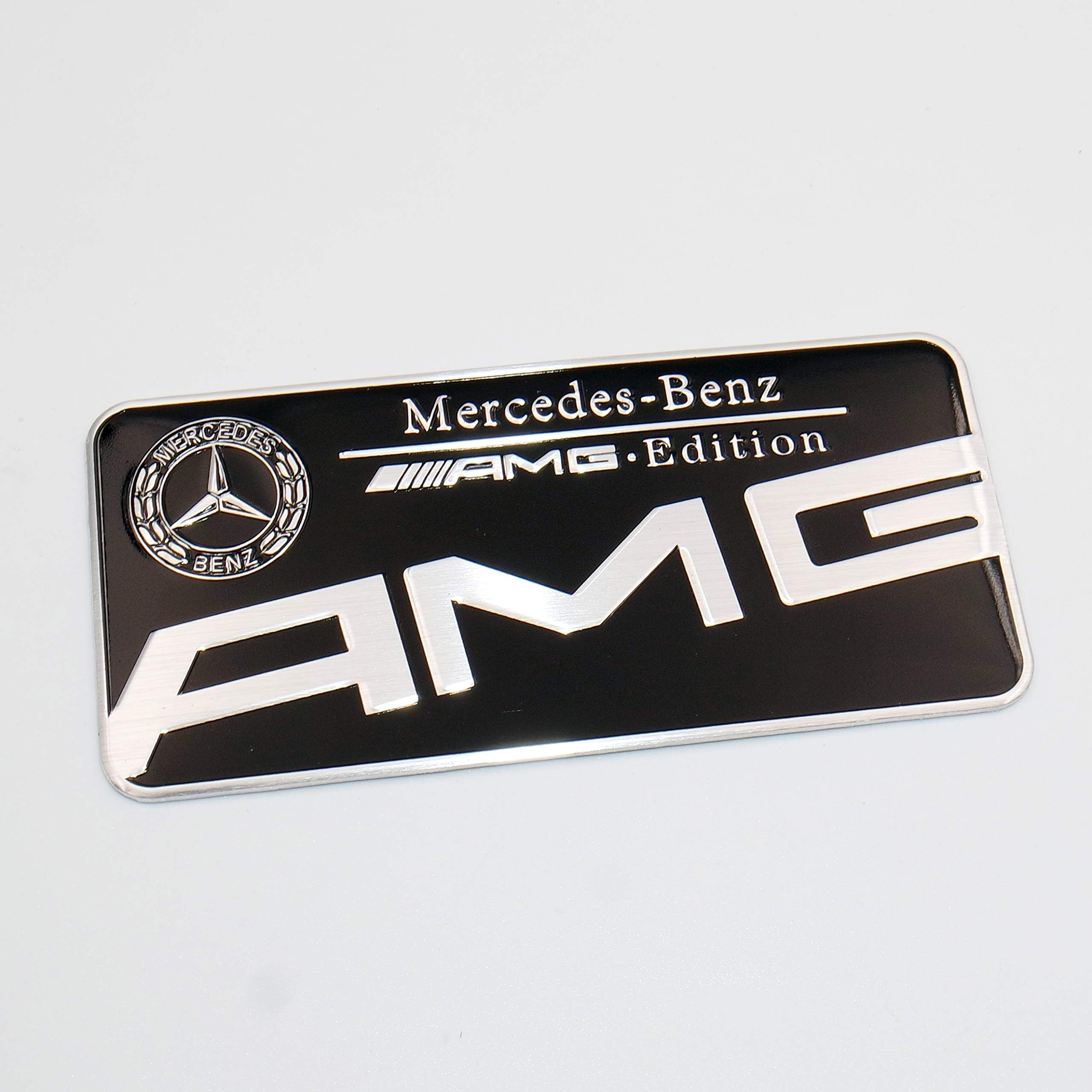 US85 Direct Mercedes-Benz 3D Universal Exterior & Interior AMG Edition Multimedia Emblem Decal Badge Decoration Refit Logo Gift (Black AMG Edition)