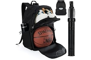 Tidyfy Soccer & Basketball Sports Bag with Ball Pump - Basketball Backpack with Separate Ball & Shoes Holder Compartment, Soccer Basketball Football & Volleyball Bag with Large Capacity
