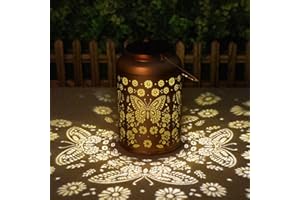 CAWALAP Butterfly Solar Lanterns Outdoor Waterproof - Hanging Butterflies Solar Lights Garden Decor for Outside, Birthday Gifts for Women, Mom, Mothers Day Gifts, Outdoor Decor for Patio, Yard