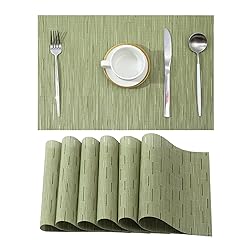 Leetaltree Pea Green Placemats Set of 6 - Heat