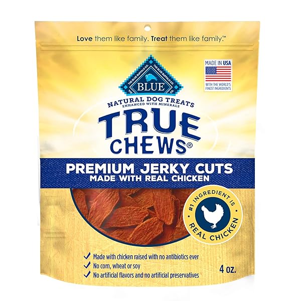 BLUE BUFFALO TRUE CHEWS PREMIUM JERKY CUTS DOG TREATS WITH NATURAL INGREDIENTS CHICKEN