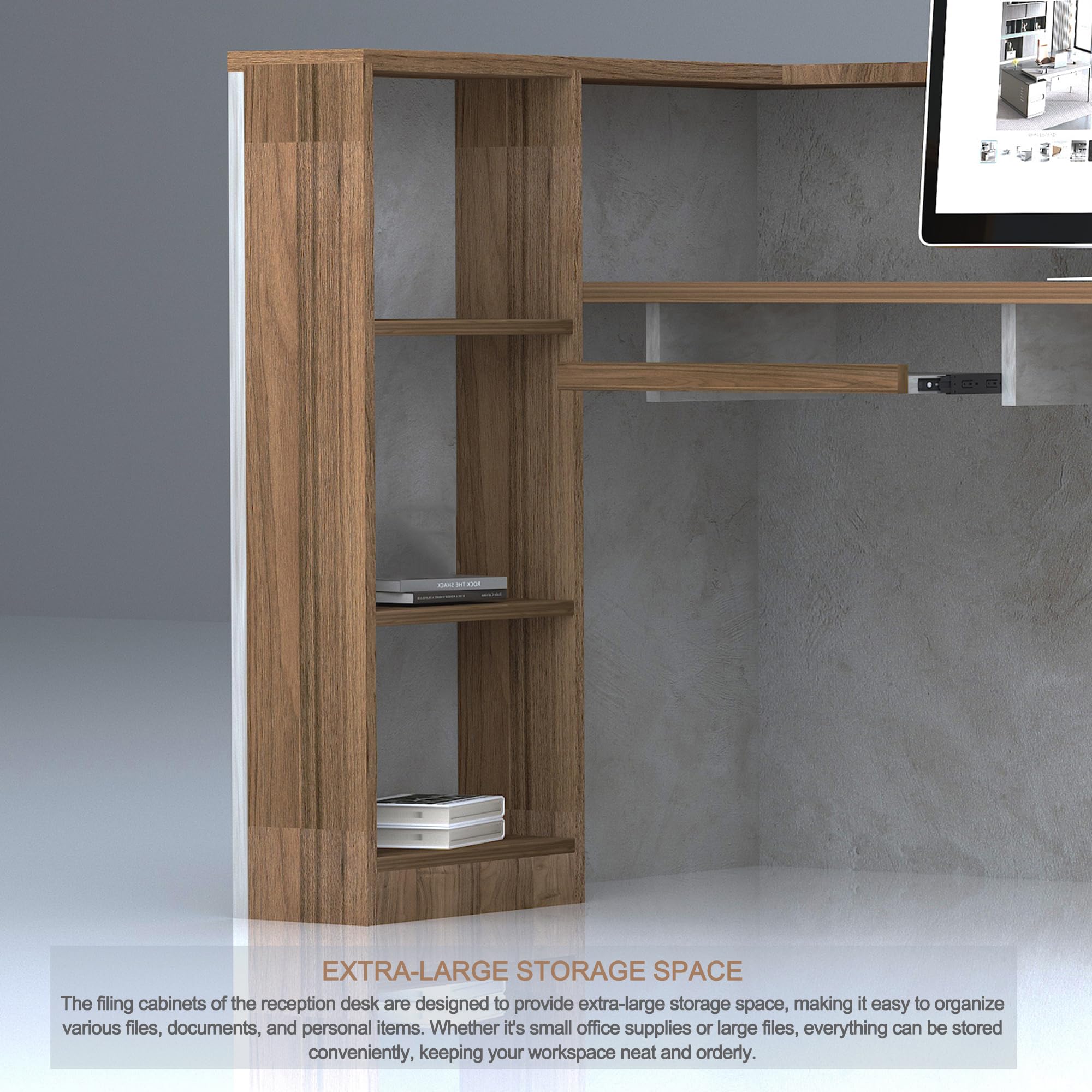 YTElantivo L-Shaped Reception Desk with Counter and