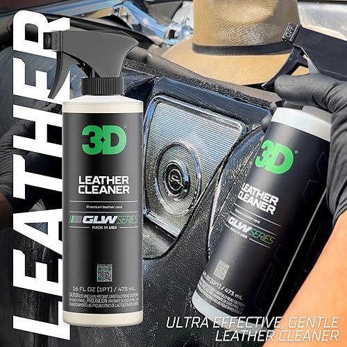 3D Leather Cleaner for Car, GLW Series Ultimate Deep Cleaning Removes  Dirt, Grease, Body Oils DIY Car De