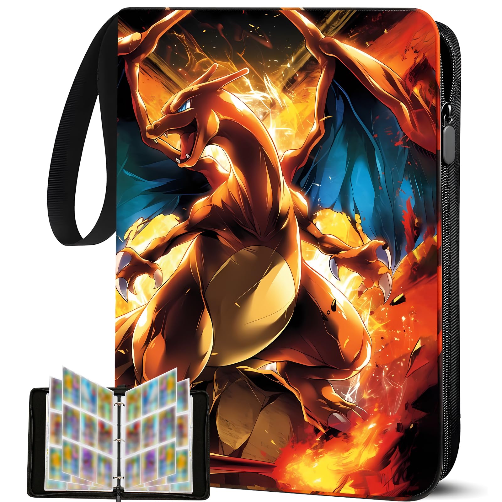 TATAFUN Trading Card Binder 900 Pockets, Card Binder for Kids,PU Waterproof Card Folder,Card Collection Binder with Zipper, for Kids Adult Birthday Gifts, for Boys Girls Collectors Gifts (ZDL-900)