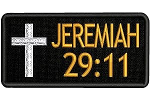 ARES DESIGNS Jeremiah 29:11 Patch Embroidered Iron-on/Sew-on Applique, Religious Eternal Life Bible Verse Faith Theme Christian Biker, Decorative Embroidery Clothing Vest Jackets Jeans, Premium Stitching