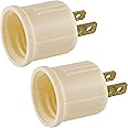 Power Gear Polarized Socket Adapter, 2 Pack, Convert Outlets to Lamp Sockets, Perfect for Workshop, Garage or Utility Room, Polarized Plug, UL Listed, Light Almond, 54607