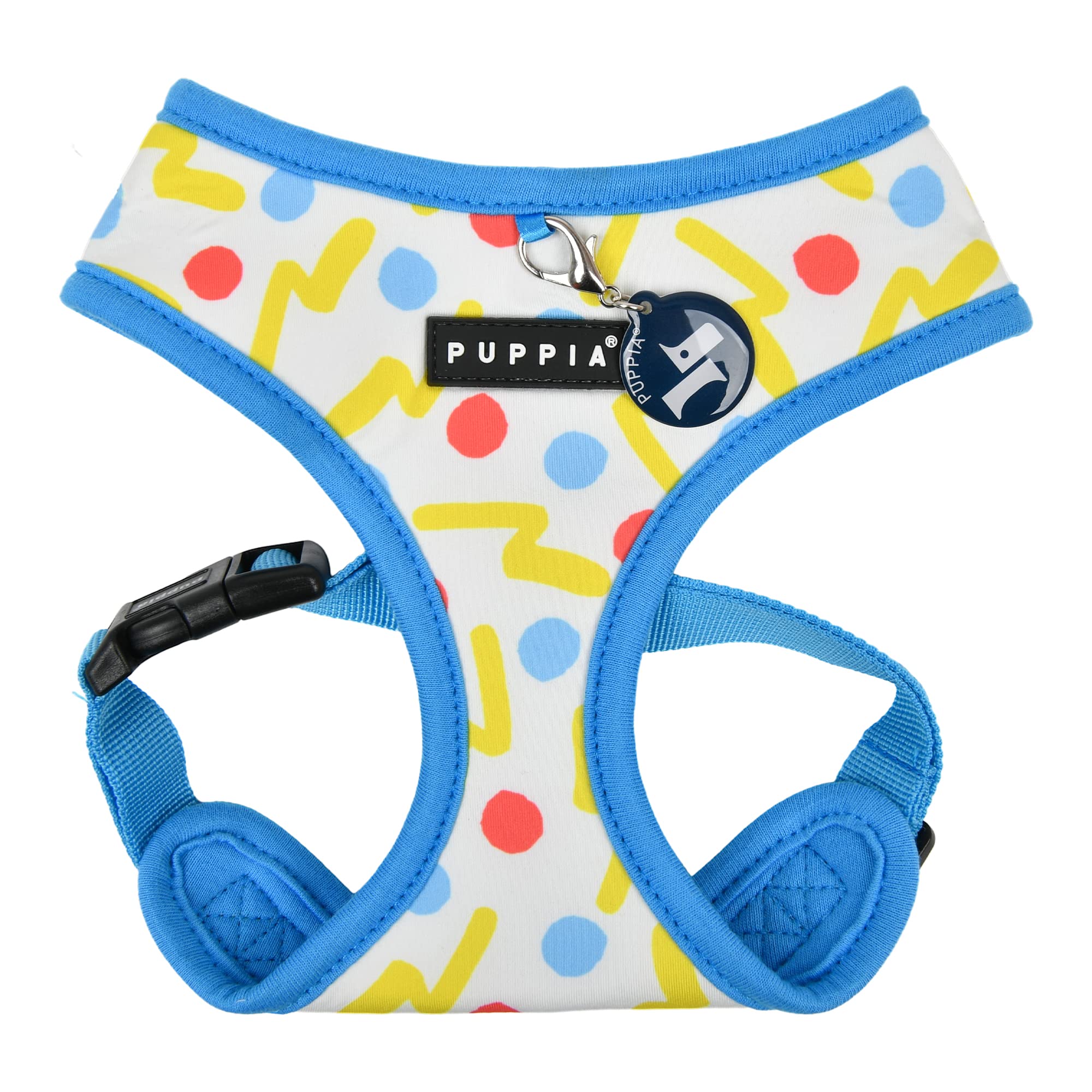 Puppia Spring and Summer Fashion Over-The-Head Dog Harness, Blue_Fete, Small
