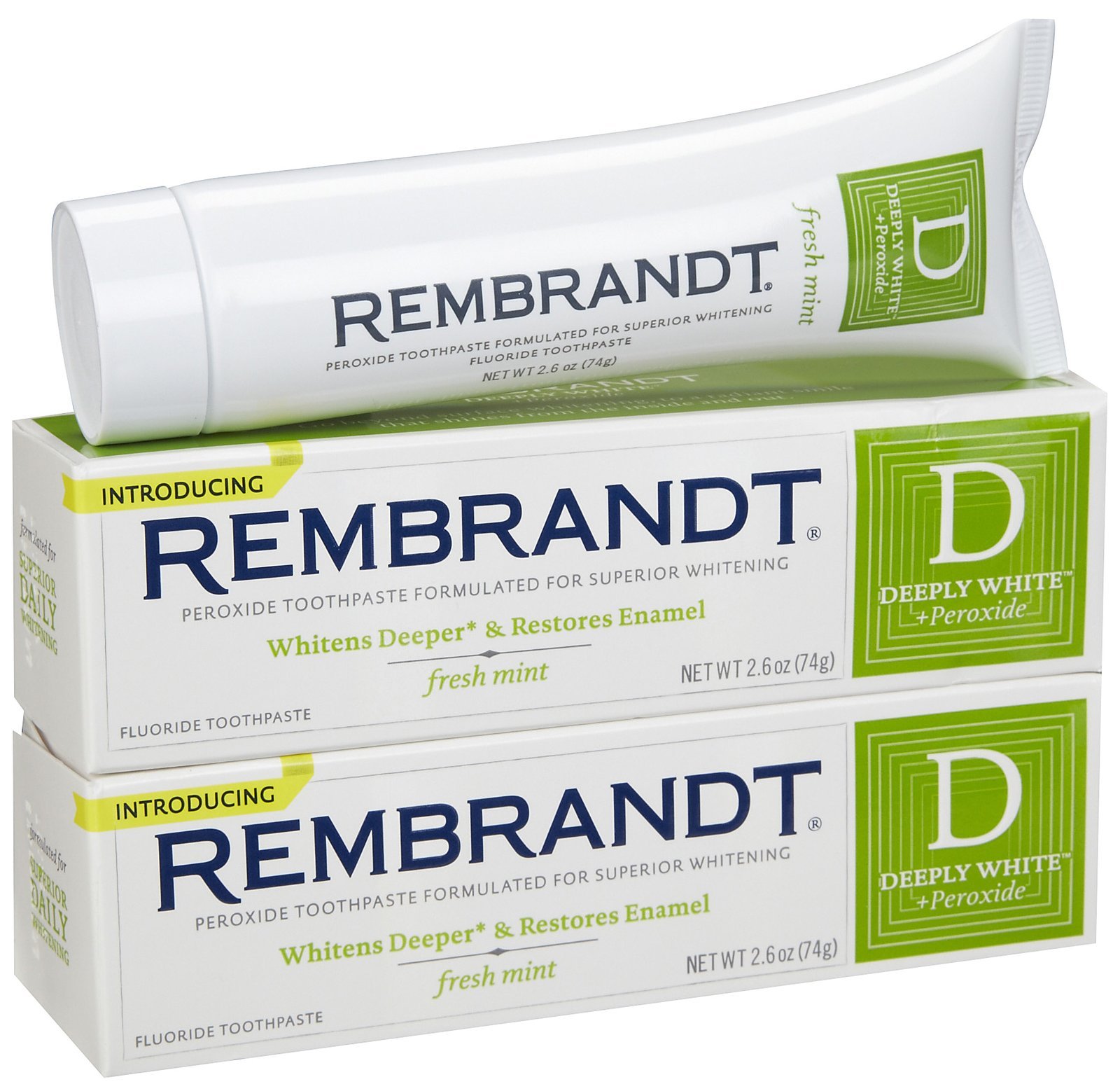 Rembrandt Deeply White Toothpaste, Mint 2.6 oz - 2 Pack