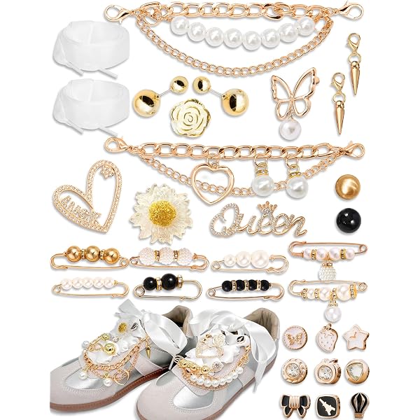 YBEATY Lot de 30 breloques pour chaussures de sport, lacets, chaussettes, accessoires, nœuds, perles, strass, broches, pendentifs, bricolage YBEATY Lot de 30 breloques pour chaussures de sport, lacets, chaussettes, accessoires, nœuds, perles, strass, broches, pendentifs, bricolage