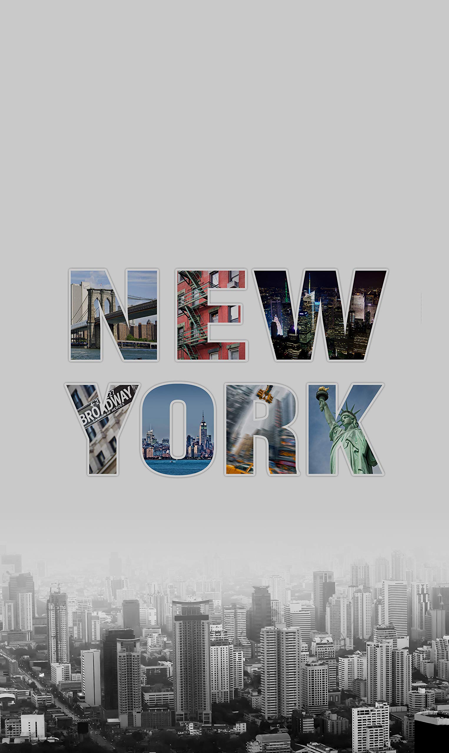 AG Design New York Black and White Curtains for Living Room, Kitchen, Bedroom, Garden Shed, 140 x 245 cm, 1 Piece, FCP L 6598, Polyester blend, Grey