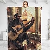 dhakalrlde Funny Monkey Throw Blanket - Soft Plush Flannel Blanket, Lightweight, Comfy, Fuzzy, Warm, Anti-Pilling for Sofa, Bedroom, Bed, Living Room, Outdoor 50in×60in