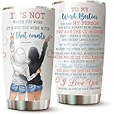 Work Bestie Tumbler - Gifts for Coworker on Christmas, Birthday - Coffee Mug for Women - 20 Oz