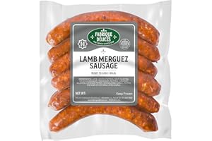 Fabrique Delices Merguez Lamb Sausage - Spicy French Frozen Gourmet Sausage | Pack of 12, Authentic French Cuisine