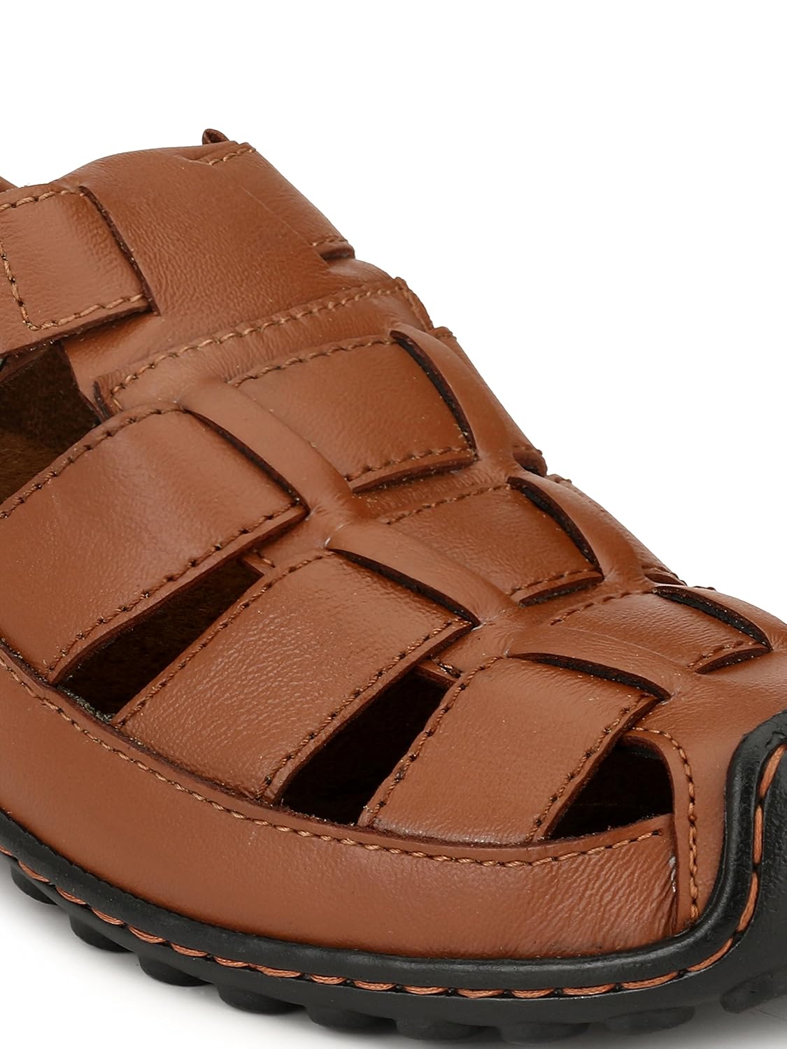 sir corbett men's brown genuine leather casual sandals