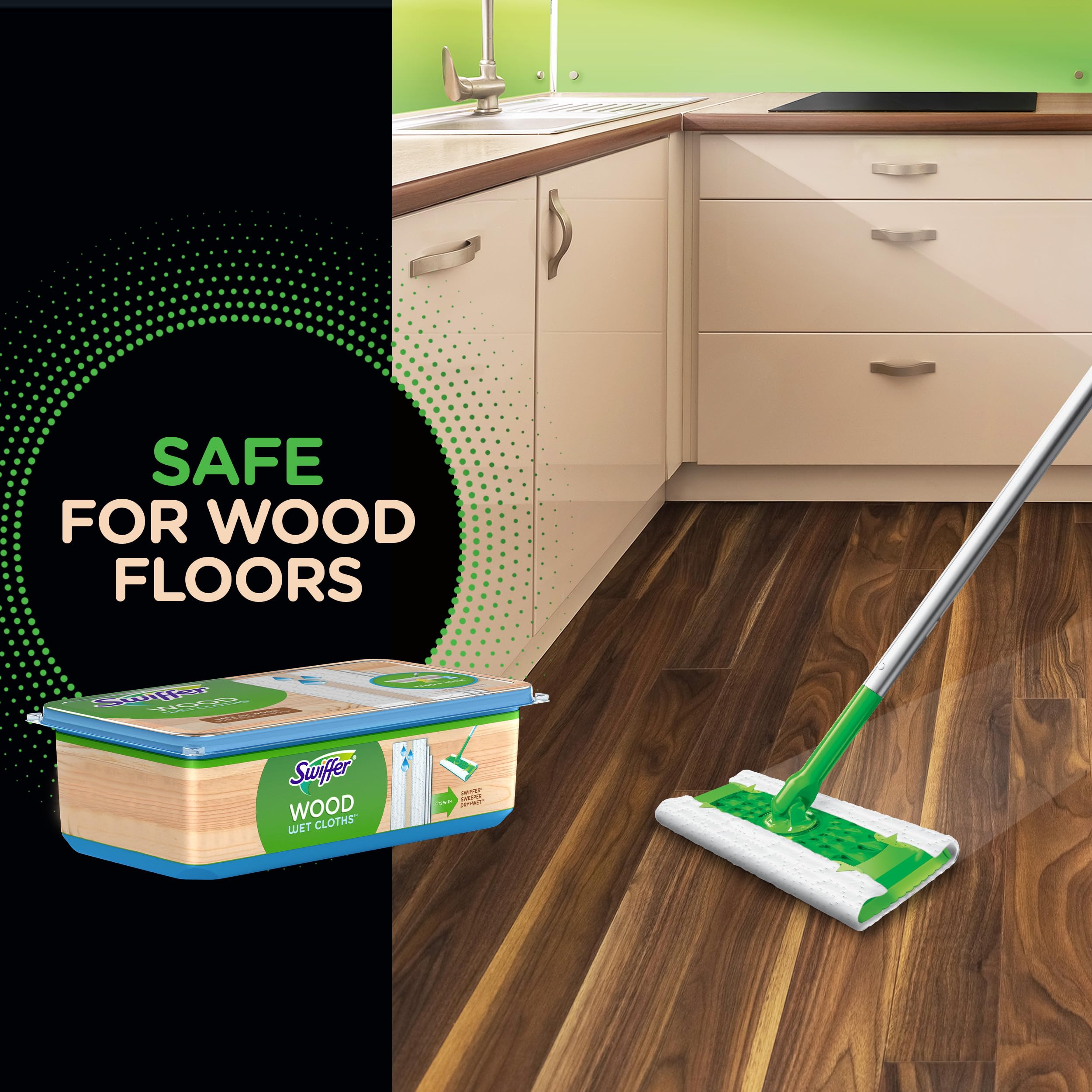 Swiffer Sweeper Wet Wood Floor Mopping cloths, 20 count