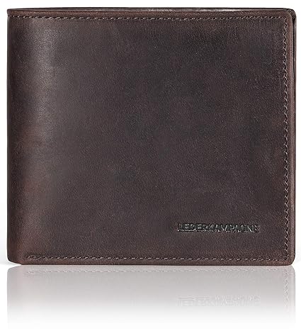 Premium Herren Geldbörse braun OHNE MÜNZFACH - Slim Portemonnaie aus echtem Rinds Leder | Vintage Wallet mit RFID Schutz