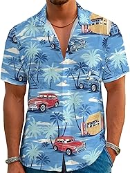 Hawaiian Shirts for Men Summer Beach Casual Short