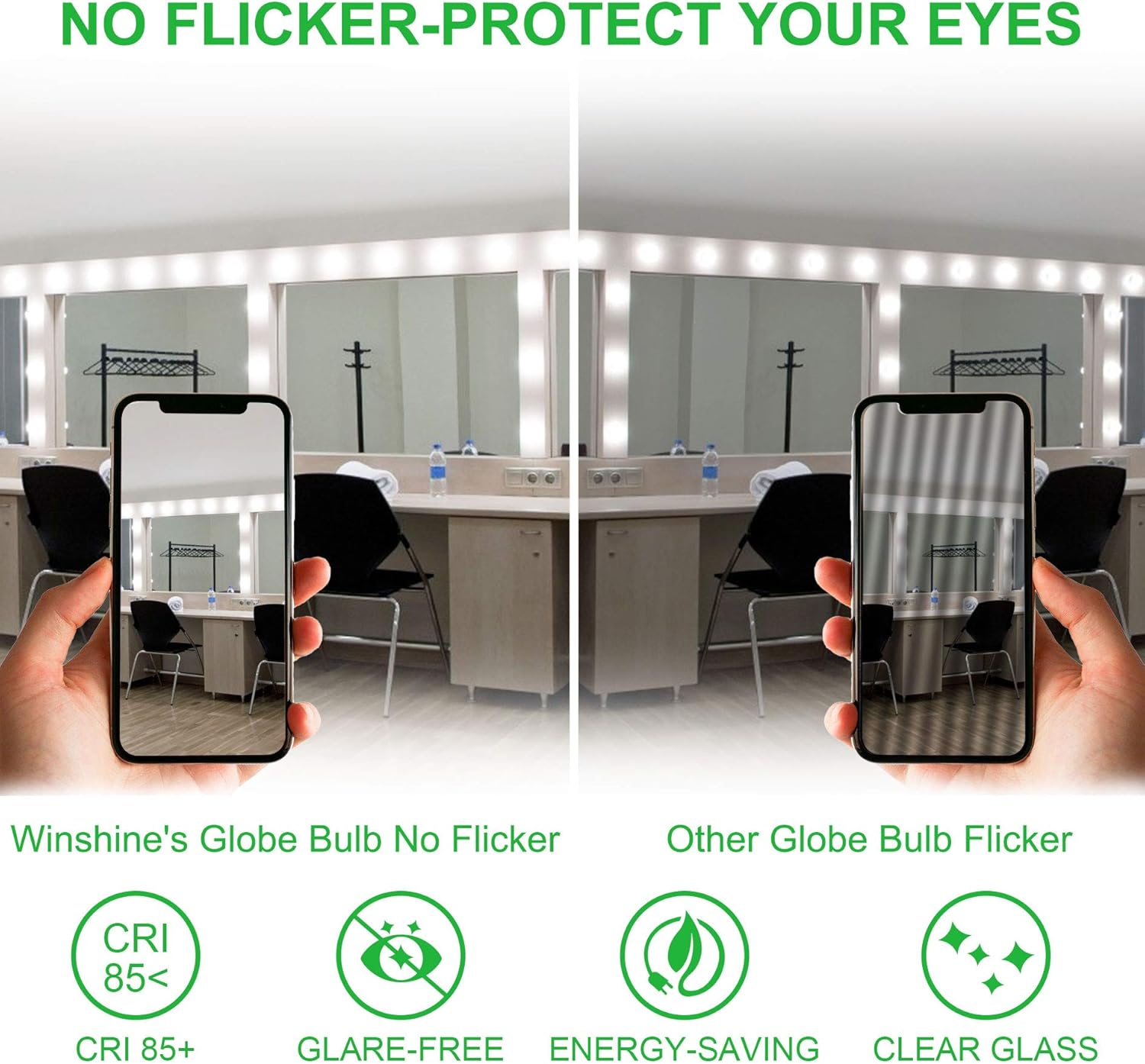 G25 LED Globe Light Bulbs, 5000K Daylight Vanity Mirror Light Bulbs for Bathroom E26 Medium Screw Base 60W Equivalent, Bedroom Vanity Makeup Mirror Lights Non-dimmable, Pack of 4 - - 
