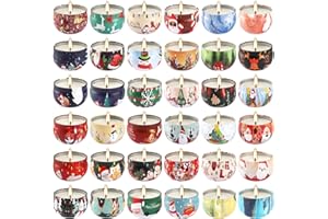 AAMDKCYU 36Pack Christmas Scented Candles Sets,Long Burning,2.5oz Natural Soy Wax with Essential Oils Decorative Aromatherapy Candles for Christmas，Thanksgiving Gift, Home Scented